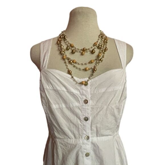 Madewell Tiered White Boho Midi Dress Size 6 - Picture 6 of 12